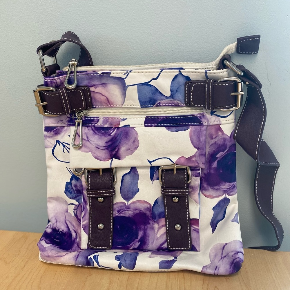 Purple/Blue/White Crossbody Purse
